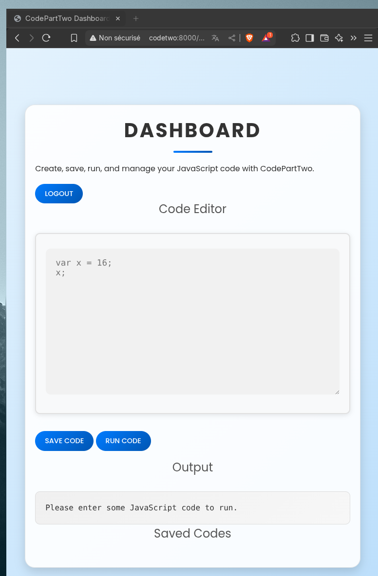 Página de la máquina