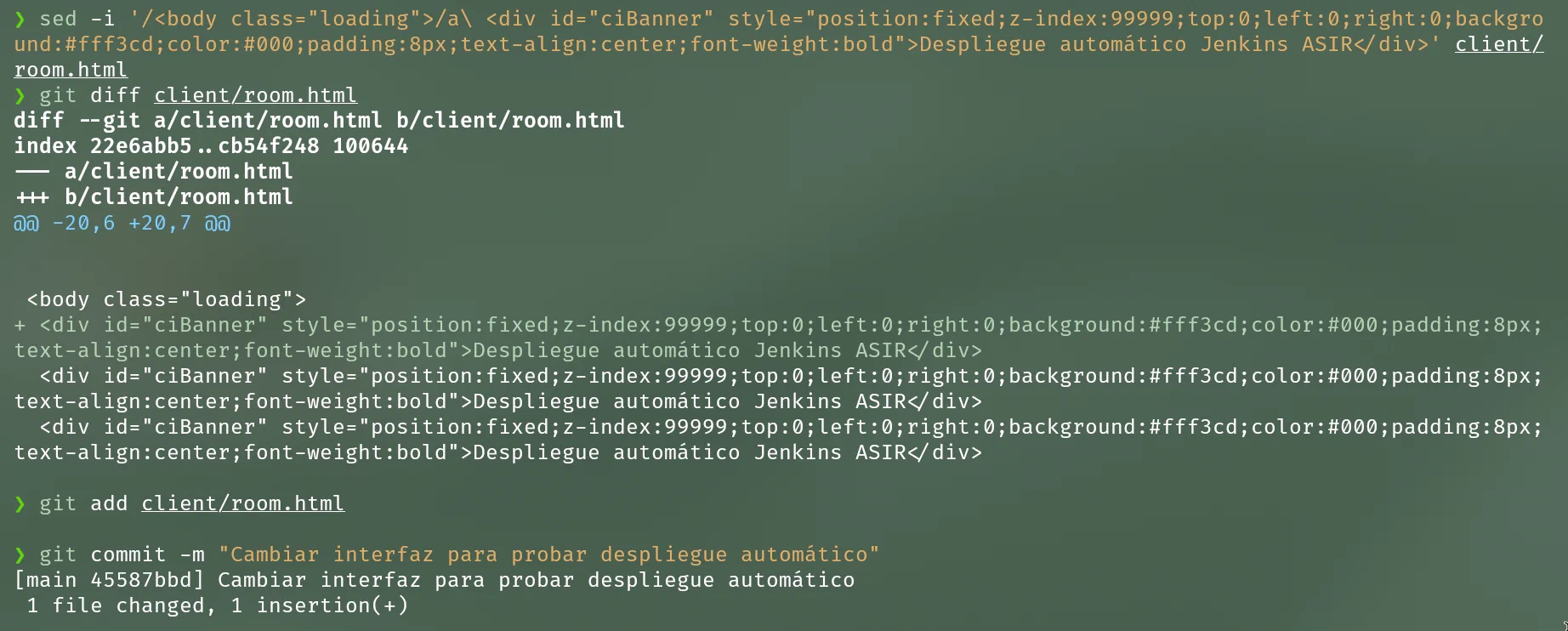 Change commit